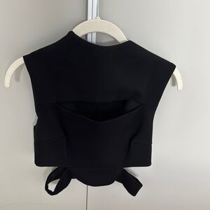 NICHOLAS Black Sleeveless Cut Out crop top